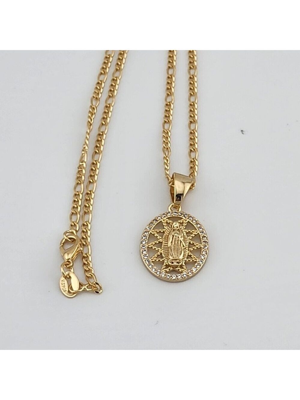 Brand New Brazilian 18k Gold Filled Virgen De Guadalupe Necklace - Picture 2 of 10
